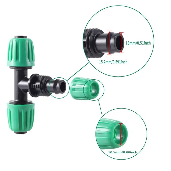 Connecteur Verrouillé de Tuyau en PE de 16mm, Couplage d'Eau de Jardin en kg, 1/2 en effet, Raccords