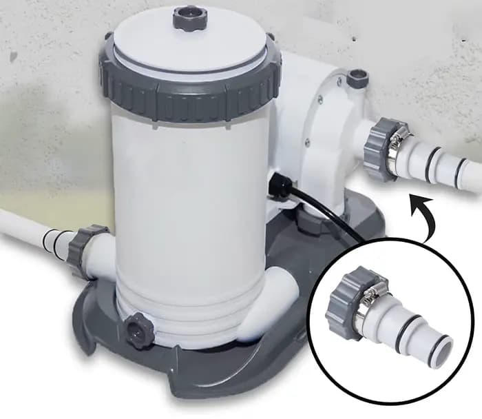 Adaptateur de tuyau de piscine 1.25 "à 1.5", pièces de pompe de piscine avec collier de Valve à pist