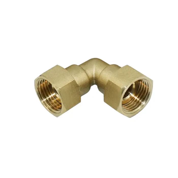 Connexion coudée en laiton 1/2 ", connecteur de tuyau d'eau fileté en métal et cuivre à 90 degrés, a