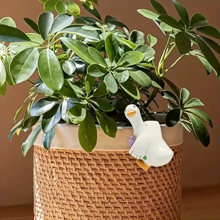 Adorables Ornements de Jardin en Résine en Forme de Canard pour Pots de Fleurs – Décoration Fantaisiste pour Patio
