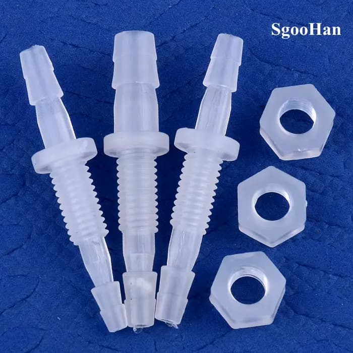 5 ~ 200 pièces écrou hexagonal M6 ~ M10 à 3 ~ 8mm PP pagode connecteurs directs réservoir d'aquarium