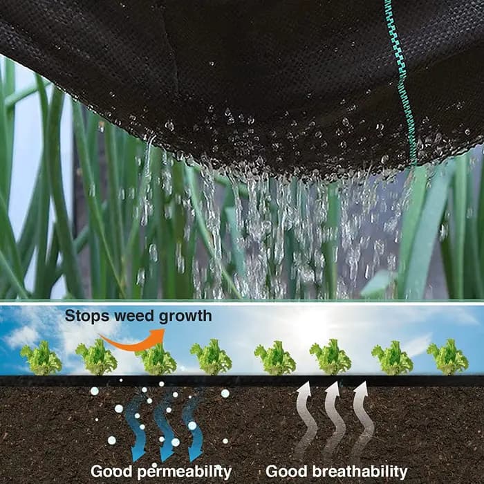 Barrière contre les mauvaises herbes en tissu de paysage de jardin