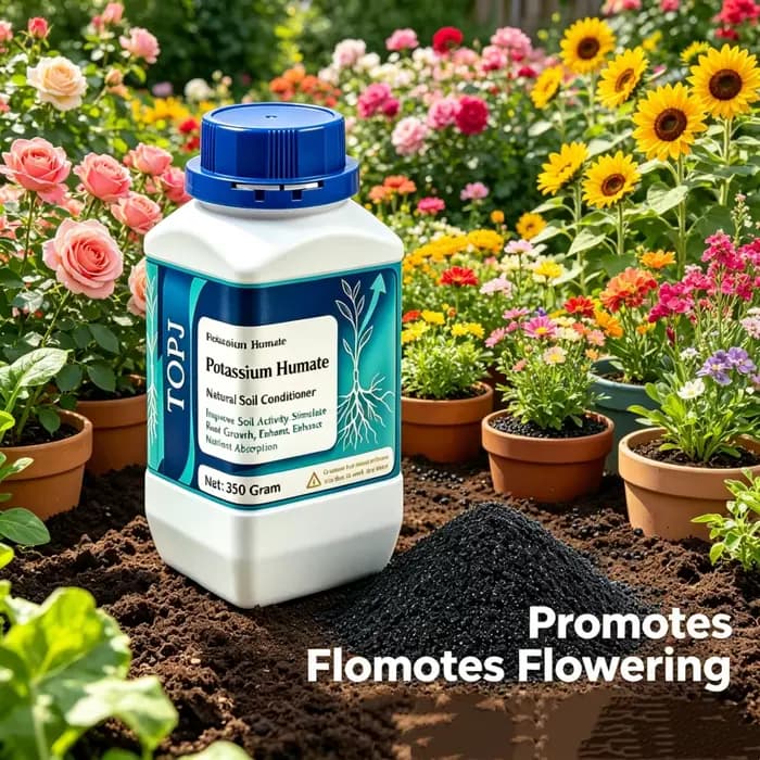 Engrais organique soluble dans l'eau à base d'humate de potassium minéral, améliorant le sol pour les fleurs ornementales en pot, les bonsaïs, les légumes et les poivrons