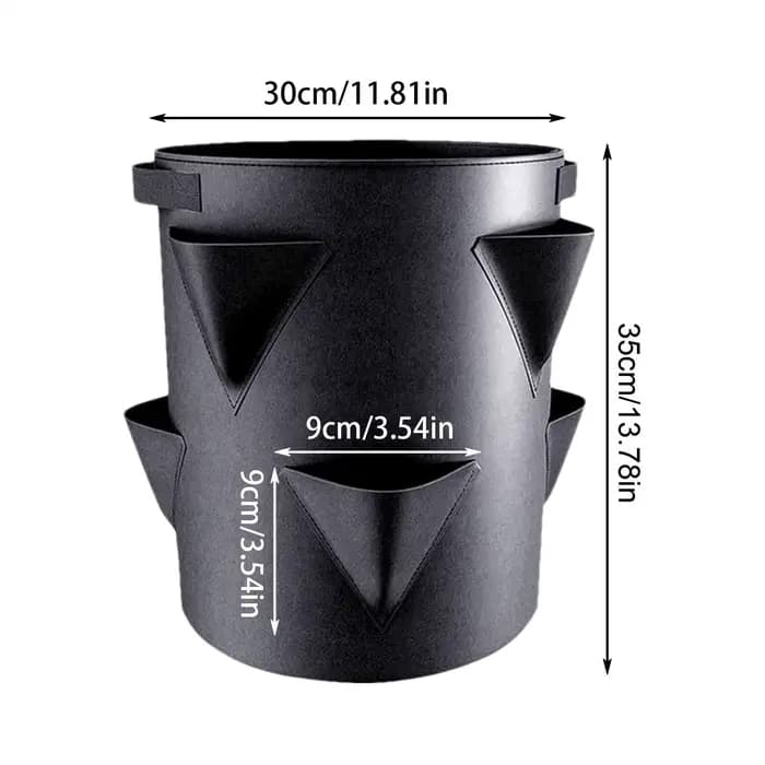 Sac de plantation de fraises de 7 gallons avec 6 poches latérales