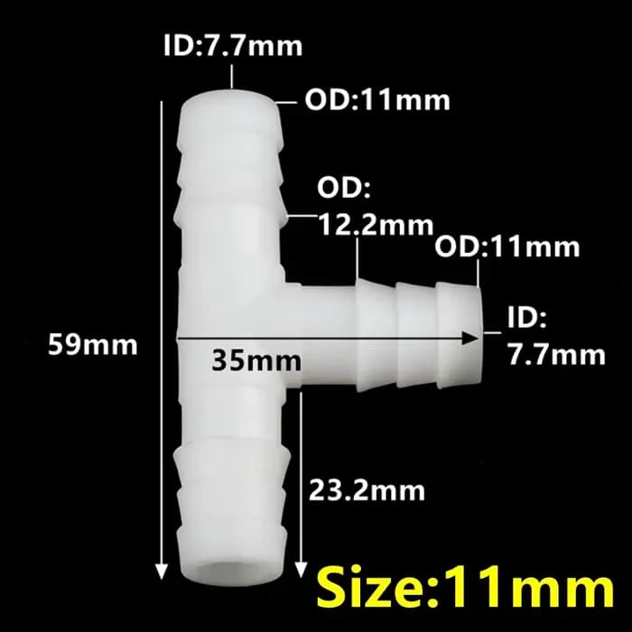Connecteurs en T blancs en PE de 4 à 26 mm (3 à 50 pièces) pour raccords de tuyaux