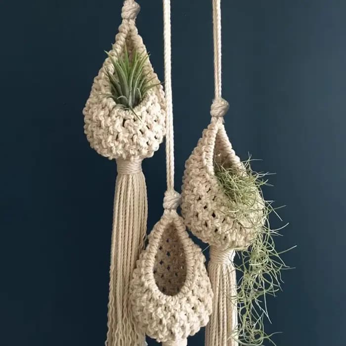 Mir en macramé fait à la main pour la décoration intérieure, cintre pour plantes vertes, pot de fleurs, jardinière de jardin, filet de tapisserie, sac