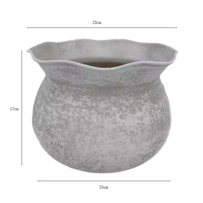 Vases et pots à fleurs en métal imitation poterie rustique vintage