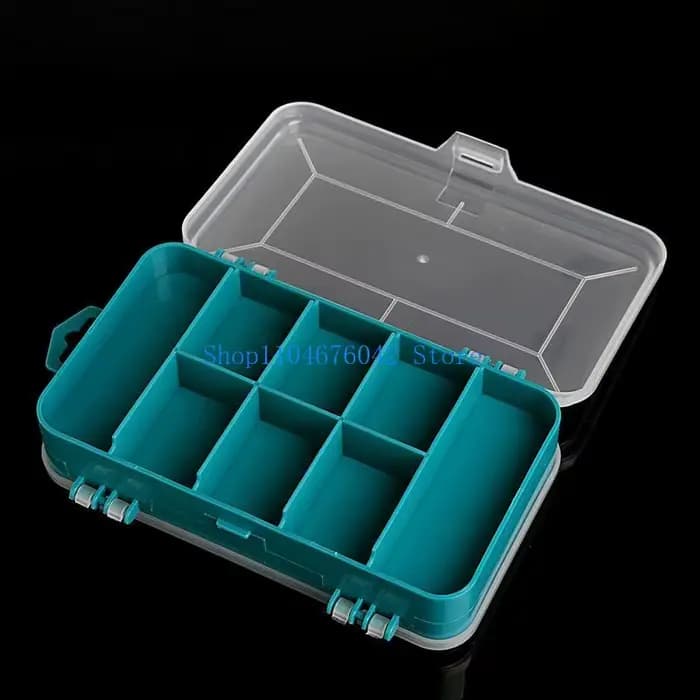 Boîte à outils transparente double face multifonctionnelle pour rangement d'outils en plastique