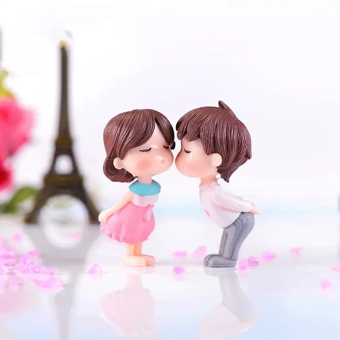 Accessoires de jardin féerique miniatures, Statue d'ornement d'amoureux Kawaii, Figurines de paysage de jardin de maison, décor de Terrarium de maison de poupée