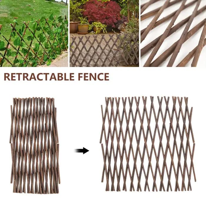 Treillis de jardin extensible en saule, Support pour plantes, treillis grimpant, décoration de clôtu