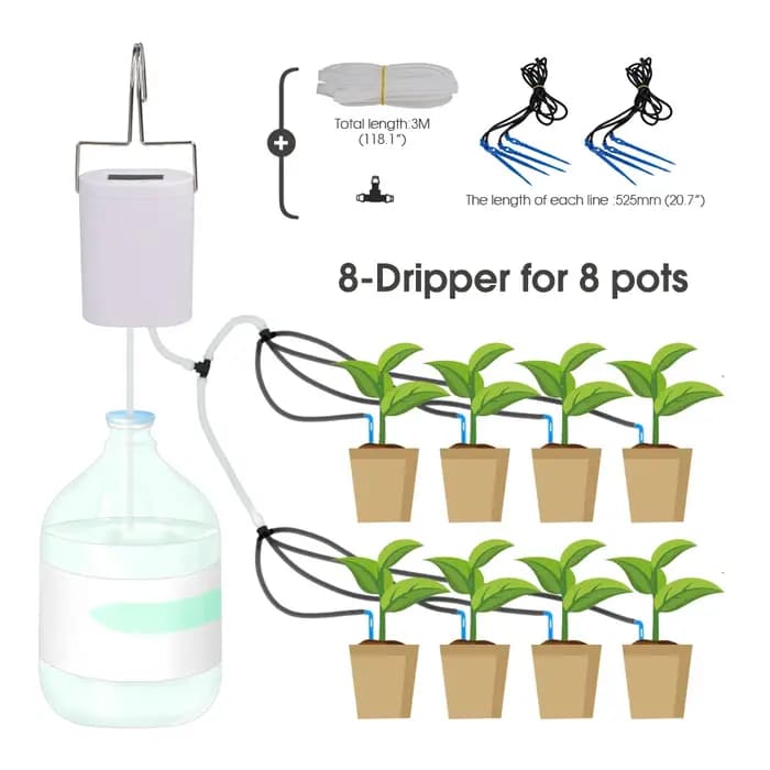 Pompe minuterie arrosage Kit d'irrigation pour balcon plantes d'intérieur bonsaï 2/4/8 goutteurs Micro contrôleur systèm