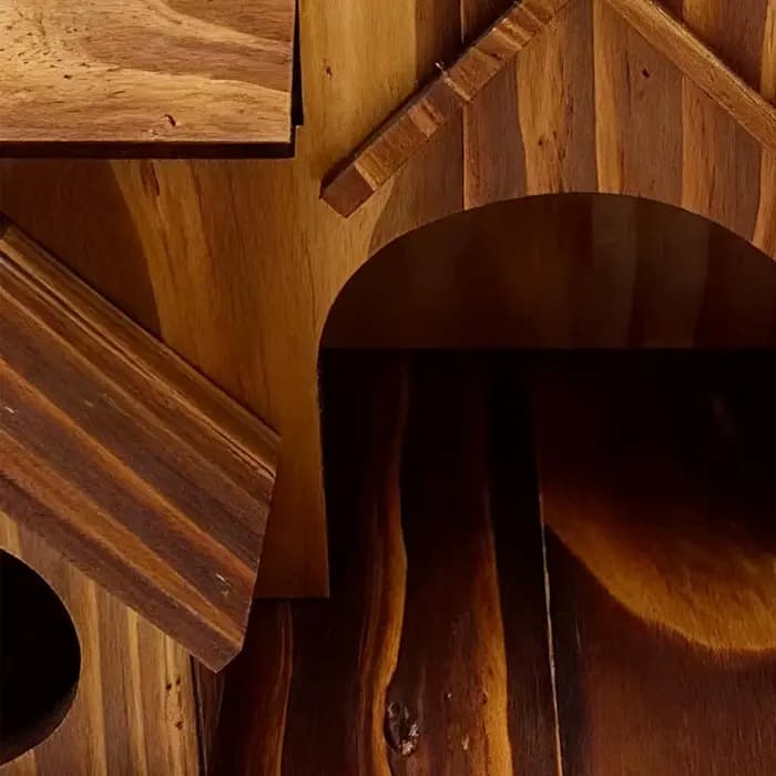 Nichoir en bois rustique grand format à plusieurs trous