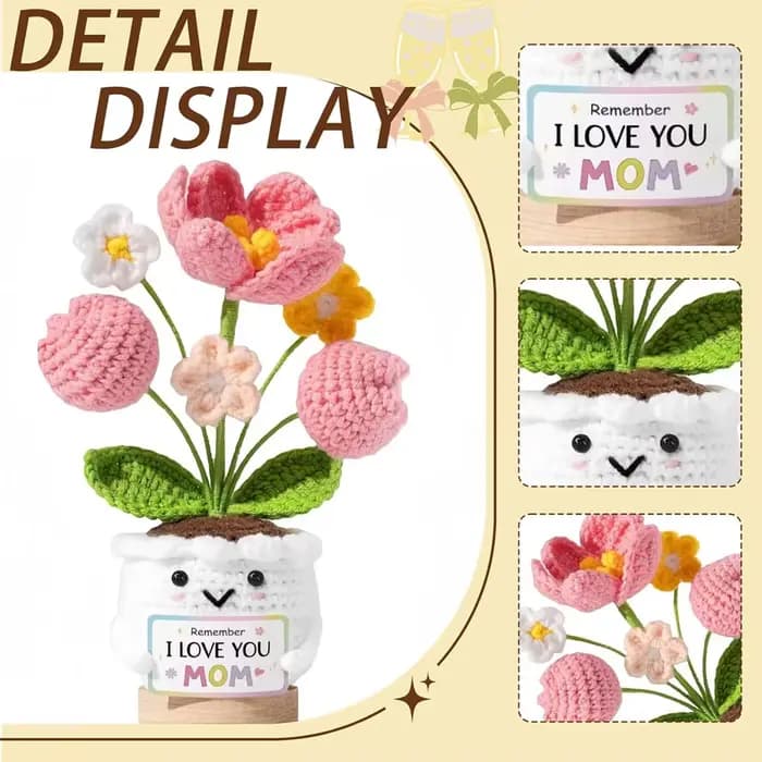 1 pièce, plante en pot au crochet faite à la main