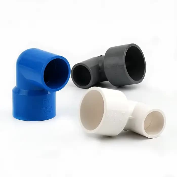20,25,32,40,50,63 mm PVC 90 ° Connecteur de tuyau de soudure à solvant métrique, coude réducteur,