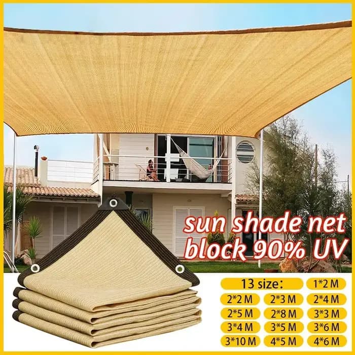 Filet d'ombrage Beige 4x5m, protection UV, hangar pour plantes, pare-soleil extérieur, maille, pare-