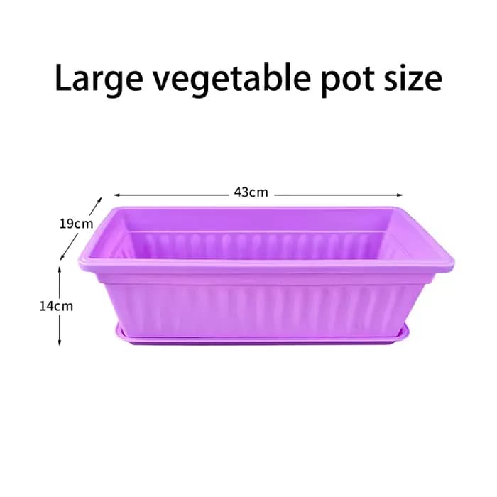 1 pot de fleurs rectangulaire en plastique pour balcon, jardinage intérieur, pots respirants pour pl