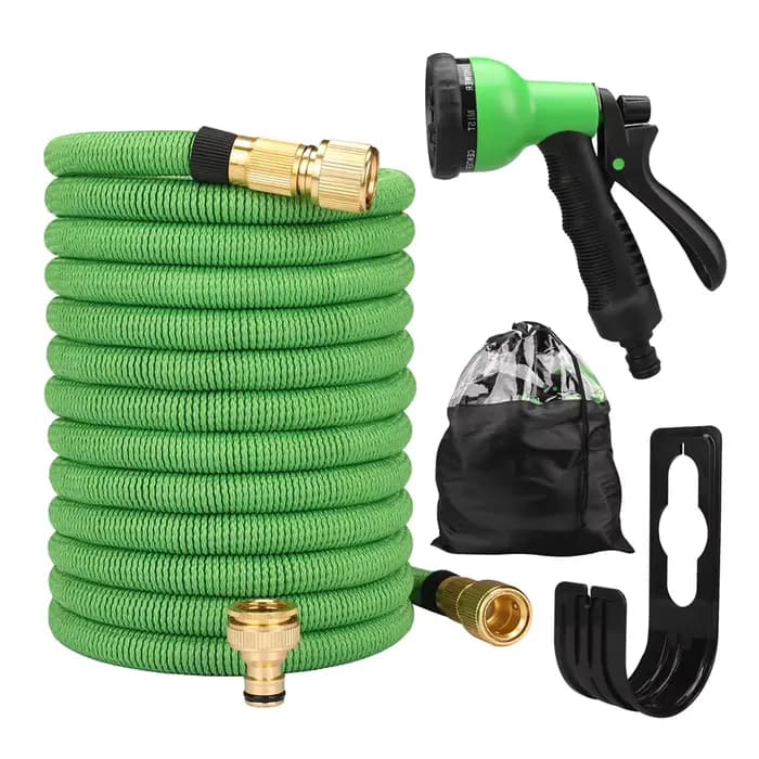 Tuyau d'eau de jardin extensible, Double connecteur métallique, bobine en Pvc haute pression, tuyaux