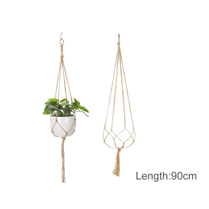 Plante suspendue en macramé faite à la main