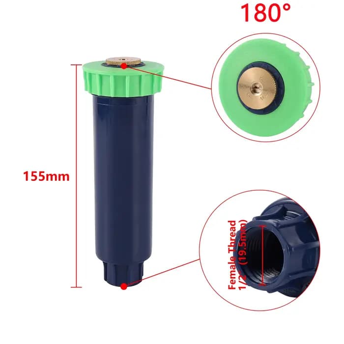 Arroseur enterré Pop-Up 90-360 degrés 1/2 "arroseur d'irrigation de pelouse à filetage femelle arros