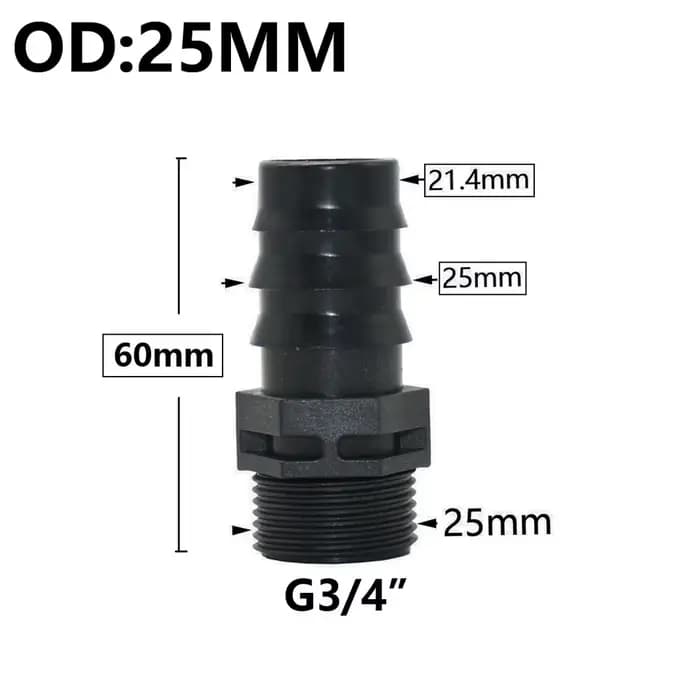 Connecteur de Tube PE de jardin, 8/16/20/25/32mm, filetage 1/2 3/4 1 ", coupleur coudé, raccord de t