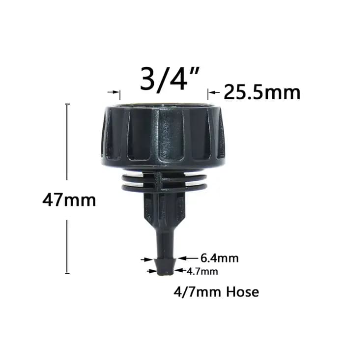 Adaptateur de connecteur de tuyau d'arrosage, filetage 1/2 "3/4" à 4/7mm, raccords de Tube barbelé 1