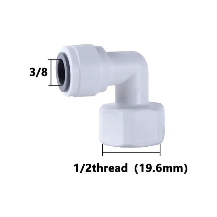 Raccord d'eau coudé RO, filetage mâle femelle à 90 degrés 1/4 3/8 POM, tuyau d'aquarium, filtre à ra