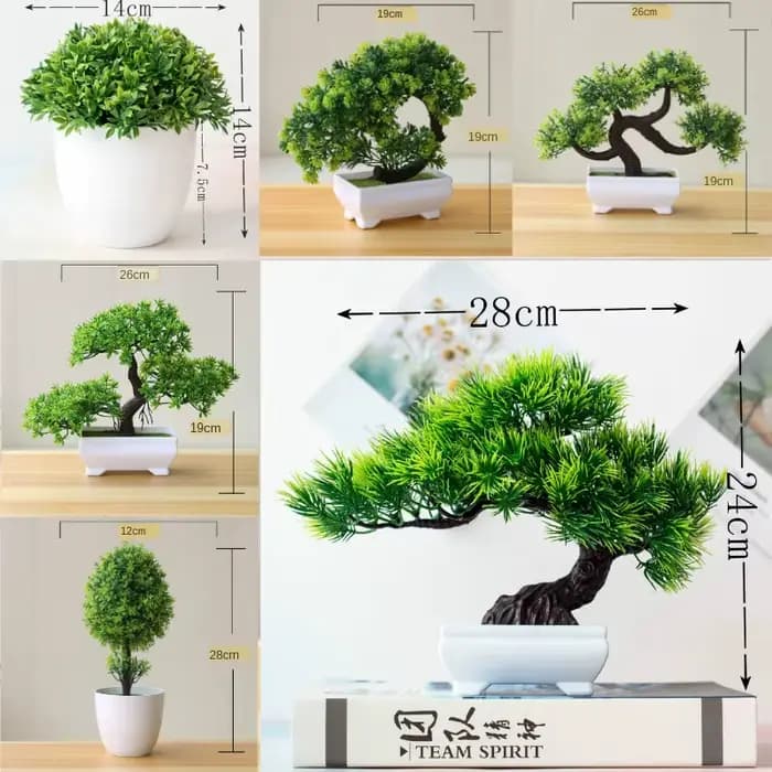 Nouvelles plantes artificielles vertes bonsaï petit arbre herbe fleur en pot bonsaï Halloween mariage fête de noël décor de bureau à domicile