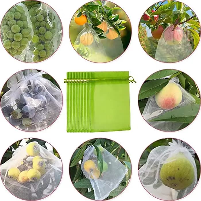 Sacs en filet de Protection des fruits avec cordon de serrage, sacs de culture de raisin réutilisabl
