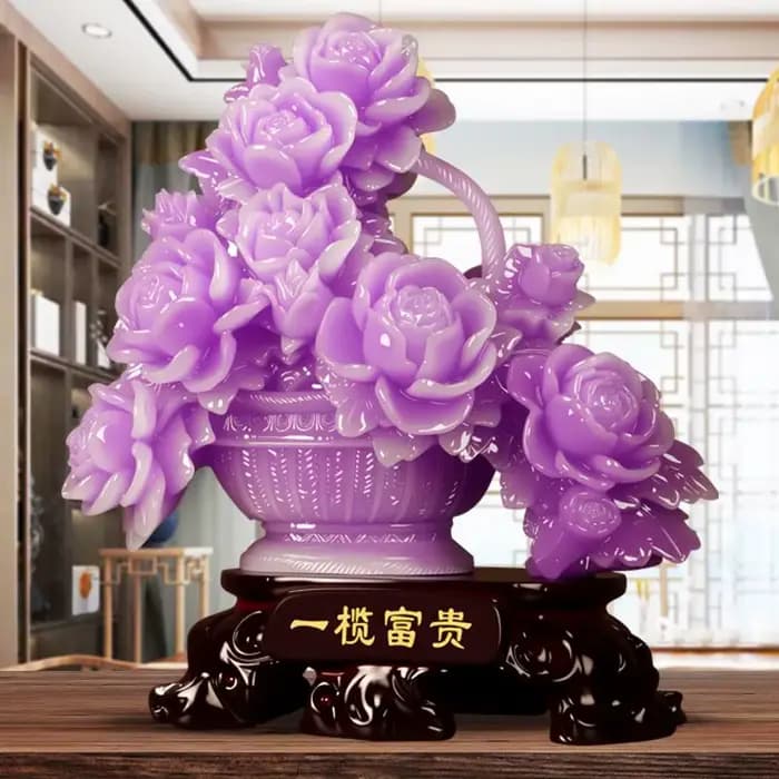 Pot de fleurs violet en résine