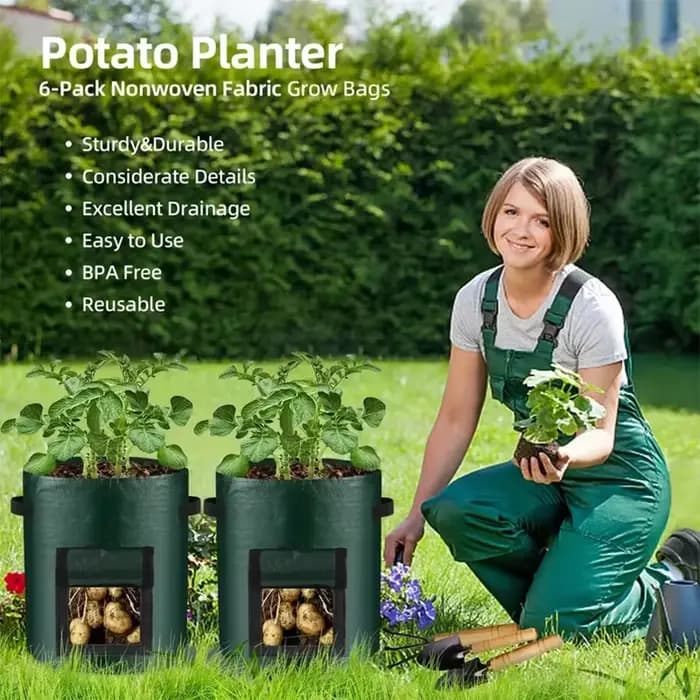 Sac de culture de plantes végétales, 5 pièces, fournitures de jardin, conteneur de plantation, Pot d