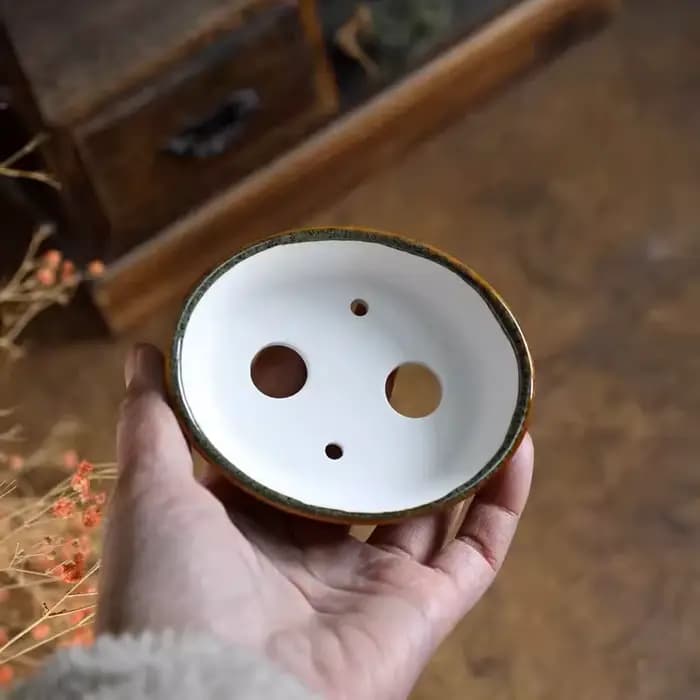 Pot à bonsaï ovale vitré en porcelaine, petit Vase, Tradition du four chinois, transmutation, dortoi