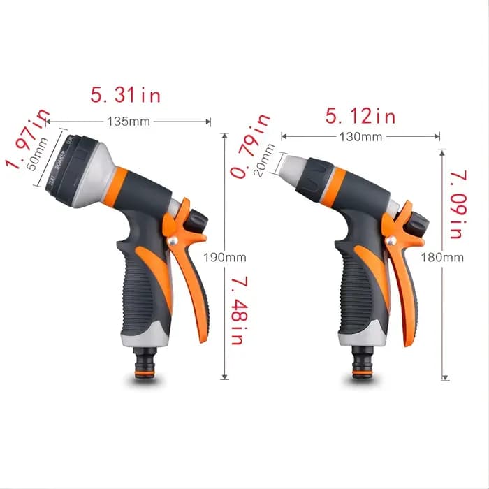 Pistolet de pulvérisation haute pression portable, 8 modes, port d'irrigation, arrosage des plantes
