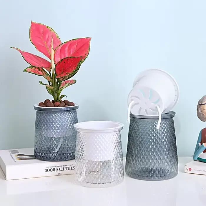 Pot de fleurs auto-arrosage pour plantes hydroponiques succulentes d'intérieur
