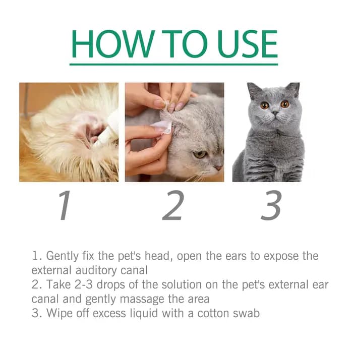 Gouttes auriculaires pour animaux de compagnie : Traitement contre les puces