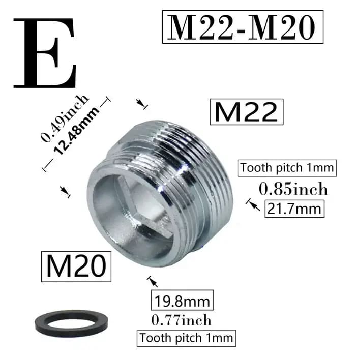 Coupleur de robinet d'eau en laiton M22 à M16 M18 M20 M24 M28