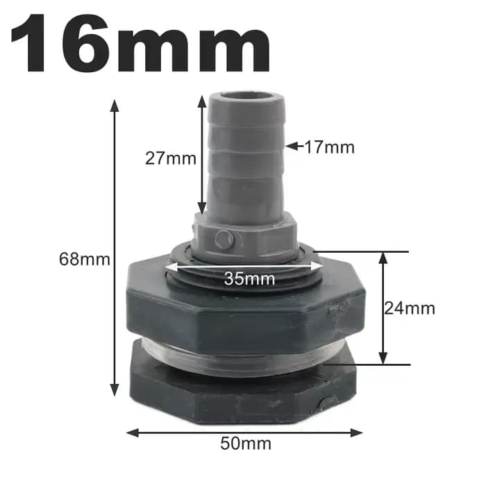 Connecteur de réservoir d'eau en PVC, Tube G1/2 à 8/10/12/16mm, adaptateur de réservoir de poisson d
