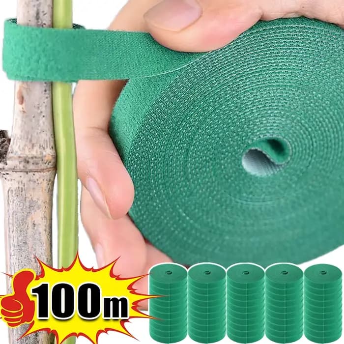 Attache de câble en Nylon pour plantes auto-adhésives, vert, réglable, Support de boucle à crochet,
