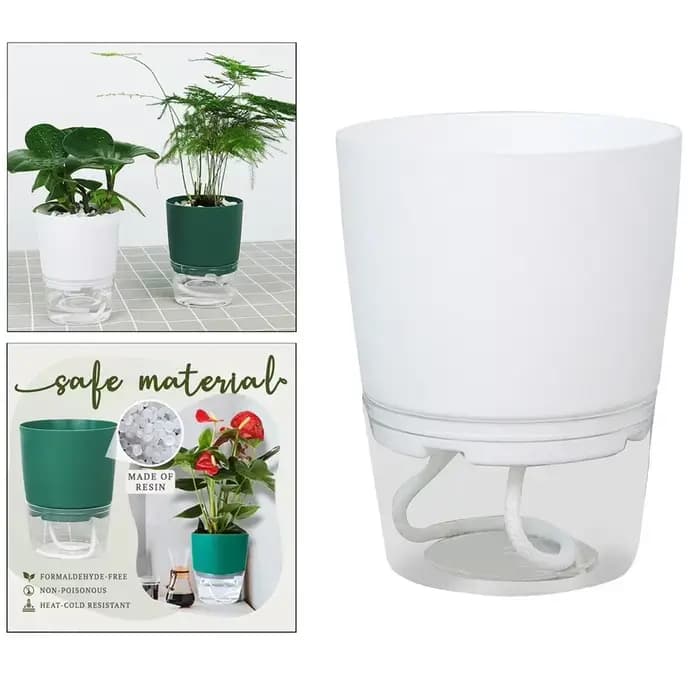 Pots de plantes à arrosage automatique, Pot de fleur hydroponique paresseux absorbant l'eau, Pot de