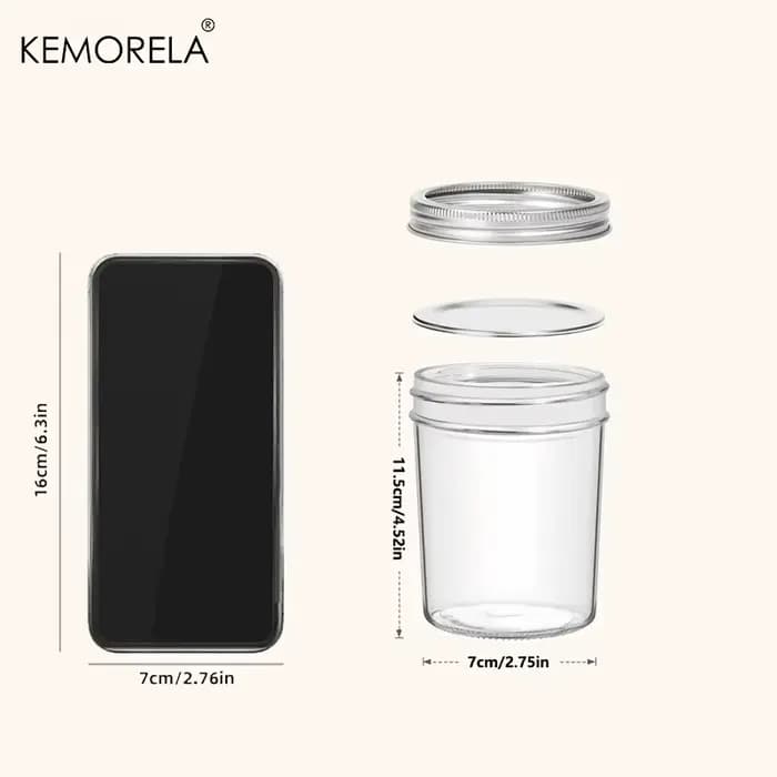 KEMORELA Mason pots 350ML avec couvercles 4 pièces Pint