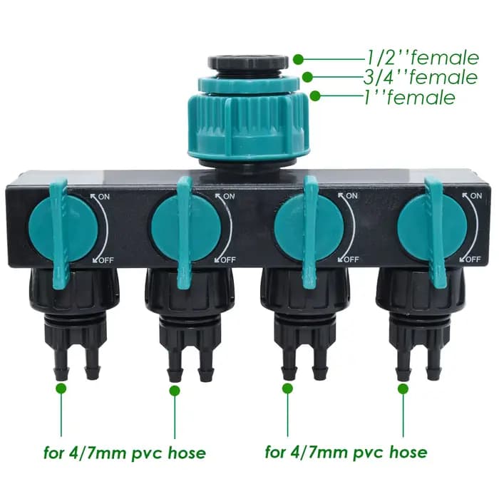KESLA 1/2 ''3/4'' 1'' séparateur de robinet d'eau sortie 4 voies jardin 4/7mm 8/11mm adaptateur de t