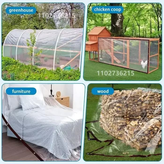 Bâche imperméable transparente épaisse pour jardin, bâche en Poly transparente, couverture pour plan