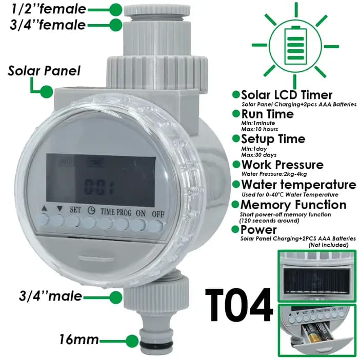 KESLA-Système d'arrosage automatique pour jardin, minuterie, capteur de pluie, LCD solaire, contrôle