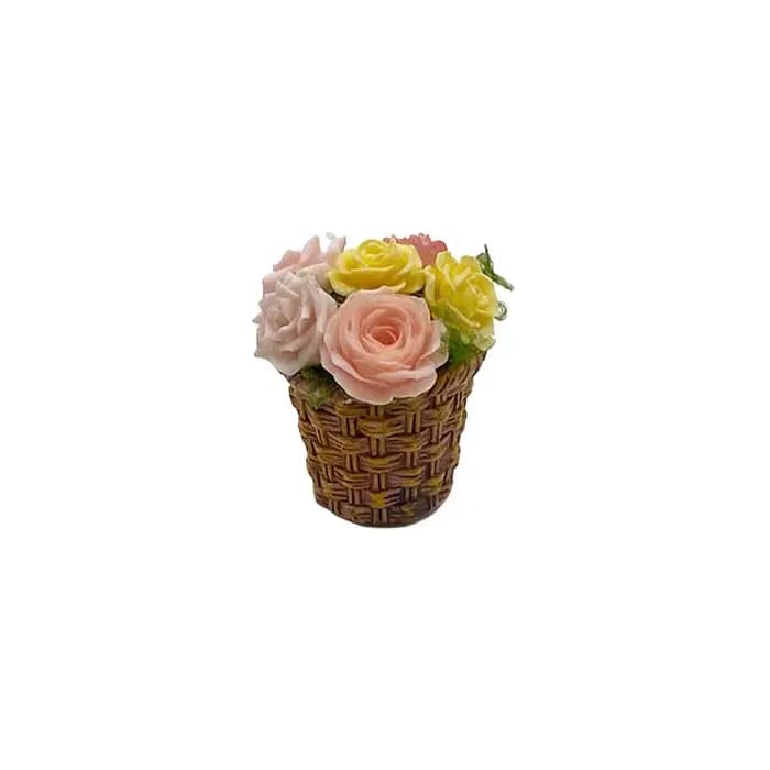 Mini fleurs en pot, simulation de pot de fleurs, panier, décoration de maison de poupée, accessoires