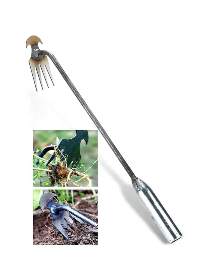 Désherbeur manuel multifonctionnel à 4 dents pour jardin, outil de désherbage de jardin durable et p