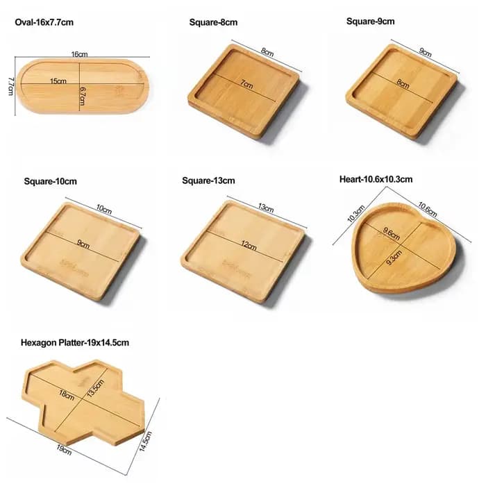 Pot de Fleurs Simple en Bois de Bambou, Rond, Carré, Hexagone, Rectangle, user inières de Base, Support pour Succulentes, Support pour Bonsaï, Décoration de Maison