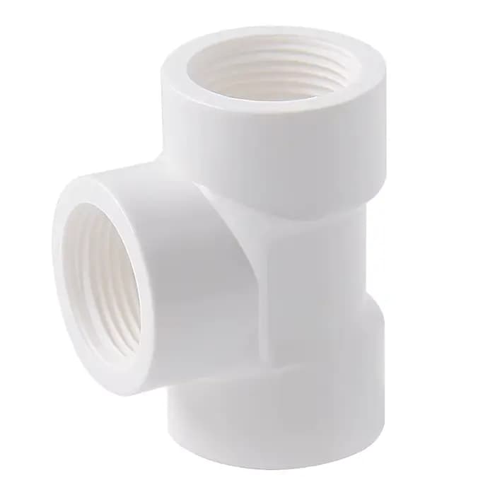 Connecteur à filetage femelle en PVC 1/2 3/4 1 pouce, 20/25/32mm, coude droit, adaptateur à 3 voies