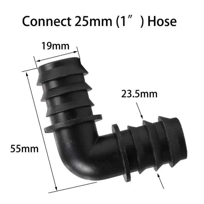 Connecteur barbelé résistant pour micro d'argile, coude 90, tuyau PE, tube goutte à goutte, raccord