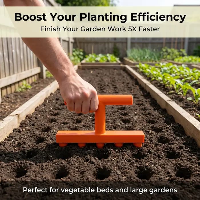 Semoir de jardin pour semis - Outil domestique pour creuser des trous