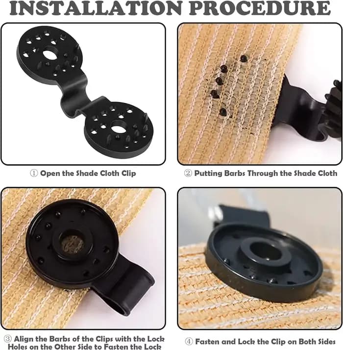 Pinces pour tissu d'ombrage, Clips pour tissu d'ombrage, accessoires, œillets pour couverture en mai
