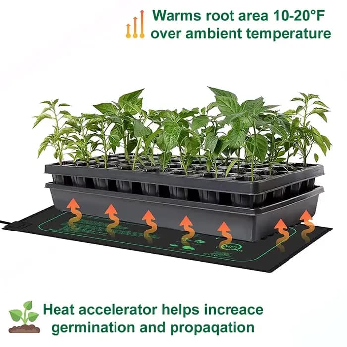 Tapis chauffant pour semis 10/25/50CM, pour plantes d'intérieur, germination, tapis chauffant imperm